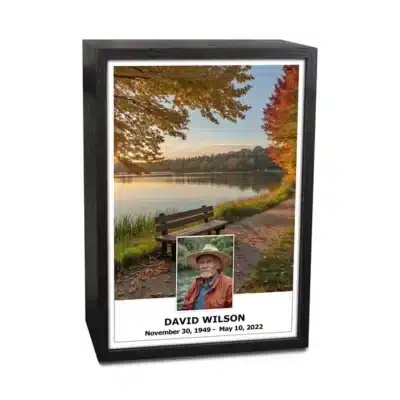 Golden Lakeside Serenity Cremation Urn for Ashes - Urnva