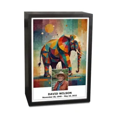Vibrant Elephant Art Cremation Urn for Ashes
