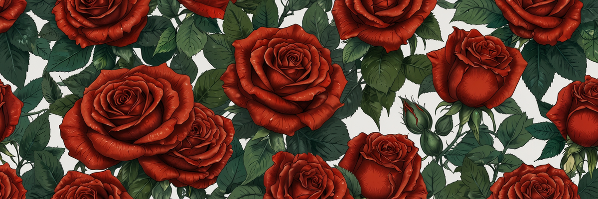 Red Roses Cremation Urn Banner